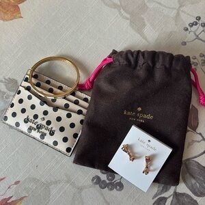 Kate Spade Bundle. Earrings Bracelet Card holder